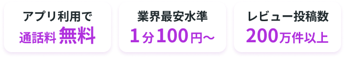 アプリ利用で通話料無料